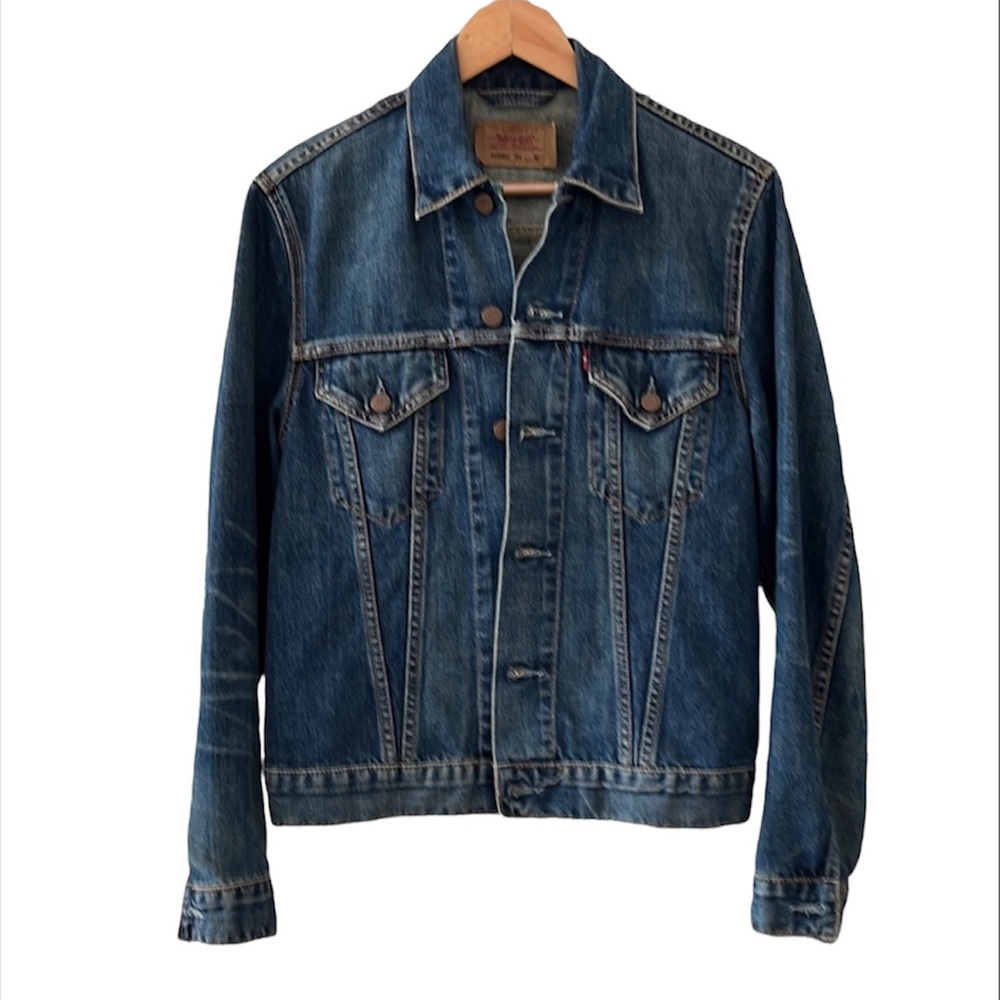 Vintage 70s Type 3 Levi’s 70500 Denim Jacket Small e Red Tab, Size L